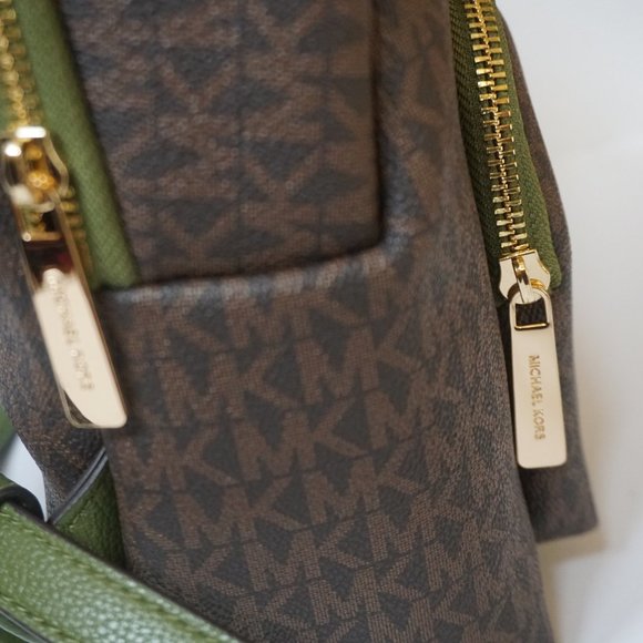 Michael Kors Medium Backpack MK Brown Green - Picture 6 of 11